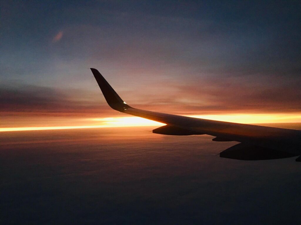 Missed flight moment turning into peaceful pause
